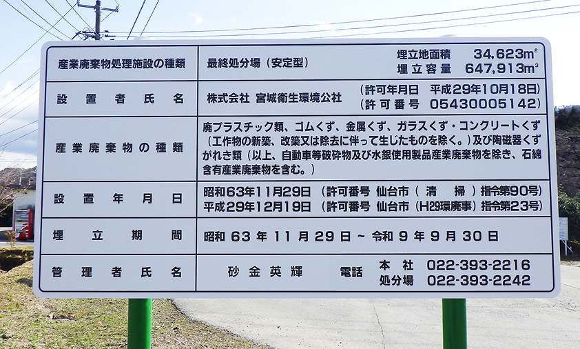 最終処分場看板イメージ